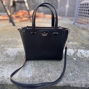 Kate Spade Black Satchel with Gold Accents
